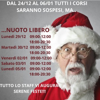 NUOTO LIBERO DURANTE LE VACANZE DI NATALE